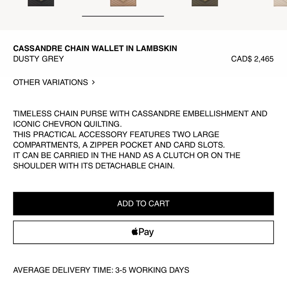 Yves Saint Laurent Cassandra wallet on chain - Picture 12 of 12